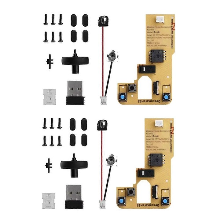 Egér készlet vezeték nélküli DIY 3D nyomtatás, 2.4G, optikai, fekete, 2 komponensű készlet
