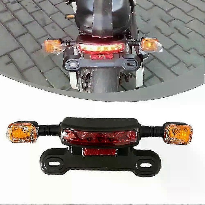 Lumini spate bicicleta electrica, semnalizare, frana, negru-galben, 32cm