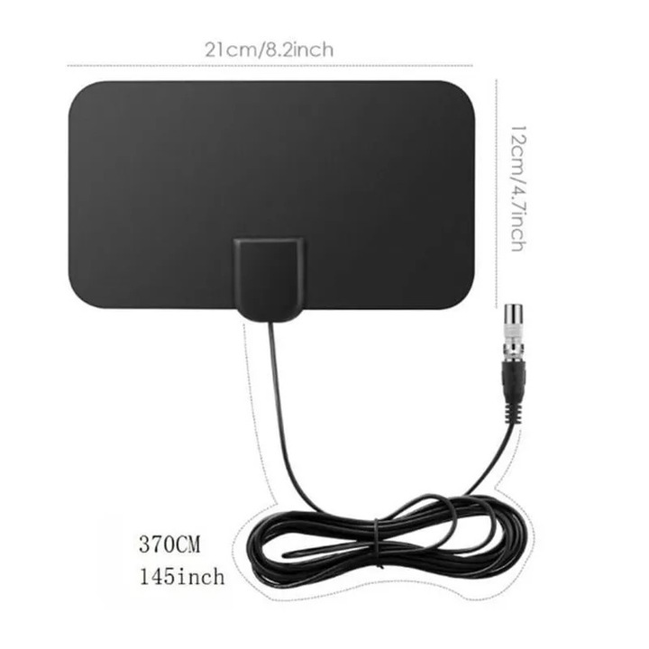 Antena TV interioara digitala HD, receptie DVB-T DVB-T2 VHF UHF