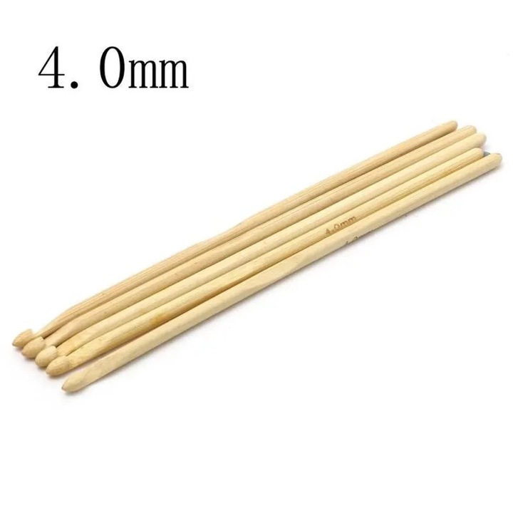 Bambusz horgolótű készlet 15cm 4mm 5 darab