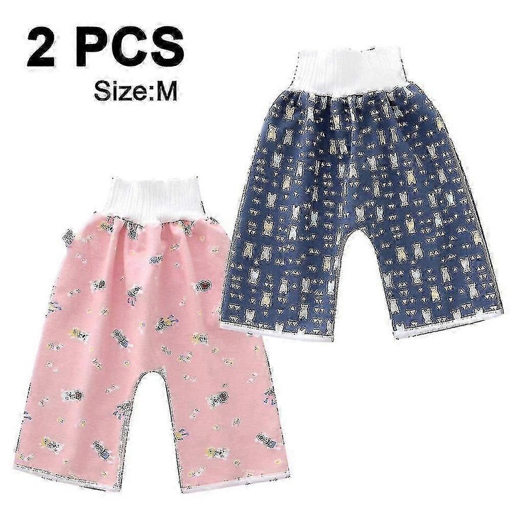 Set 2 pantaloni antrenament scutec, bumbac, impermeabil, multicolor, M-L, 34x44cm