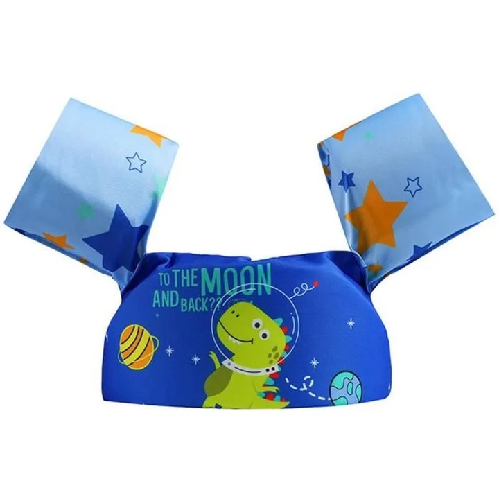 Vesta de inot pentru copii cu bratare, 1-5 ani, albastru, 22-58 lbs