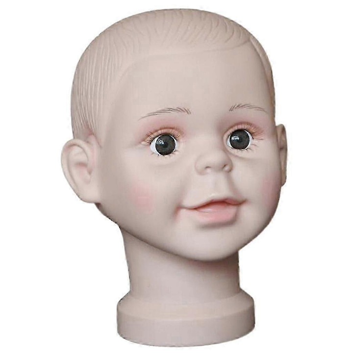 Manechin cap palarii copii, PVC, 40.5x19cm, alb