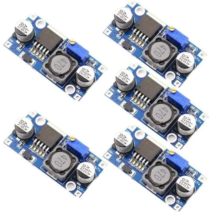 DC-DC Step Down Modul 2596S 3A állítható 24V-ról 12V-ra 5V-ra 3V-ra, 5 db-os készlet