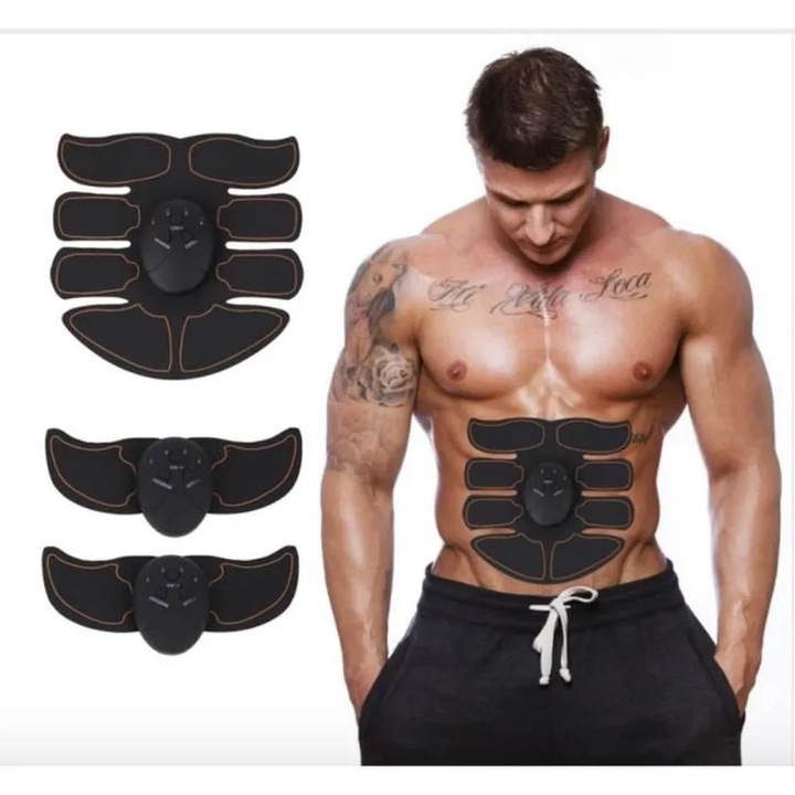 Centura electrostimulare musculara abdominala, neagra, universala
