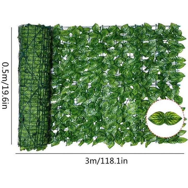 Műlevél háló, 0,5x1m és 0,5x3m, zöld