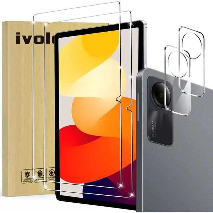 Set 2 folii ecran si 2 folii camera Xiaomi Redmi Pad SE 11 inch, sticla 9H, transparent
