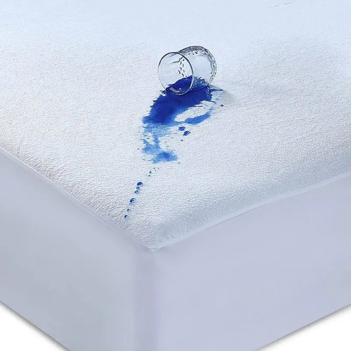 Protectie saltea impermeabila, 140x200x35cm, material eponge, culoare alba