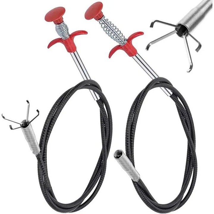 Set 2 clesti telescopici flexibili 200x90cm pentru desfundat canalizare