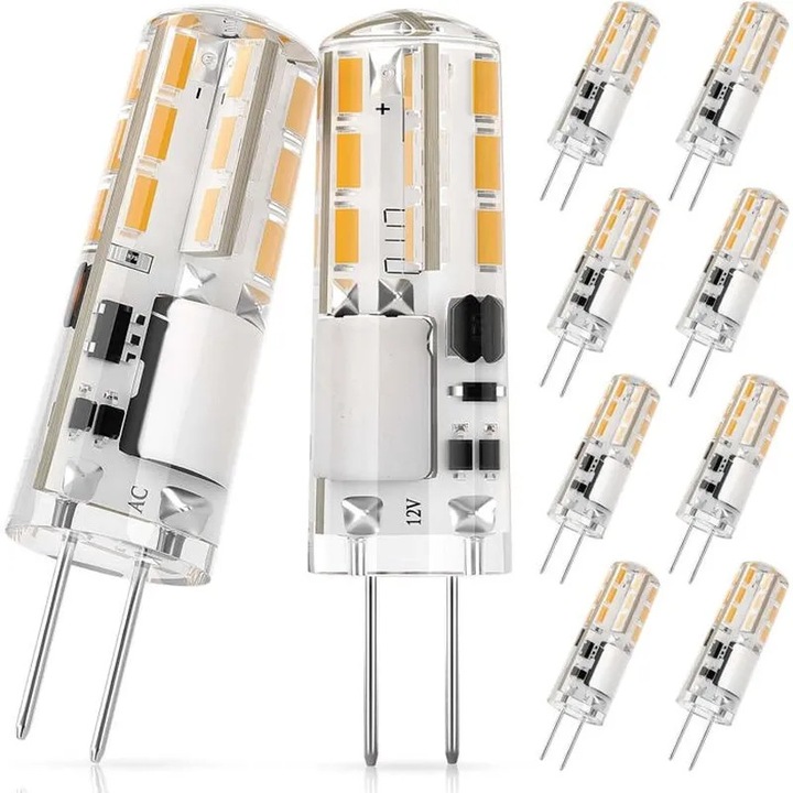 LED крушка G4, 1.2W, топло бяла, 12V, комплект 10 бр