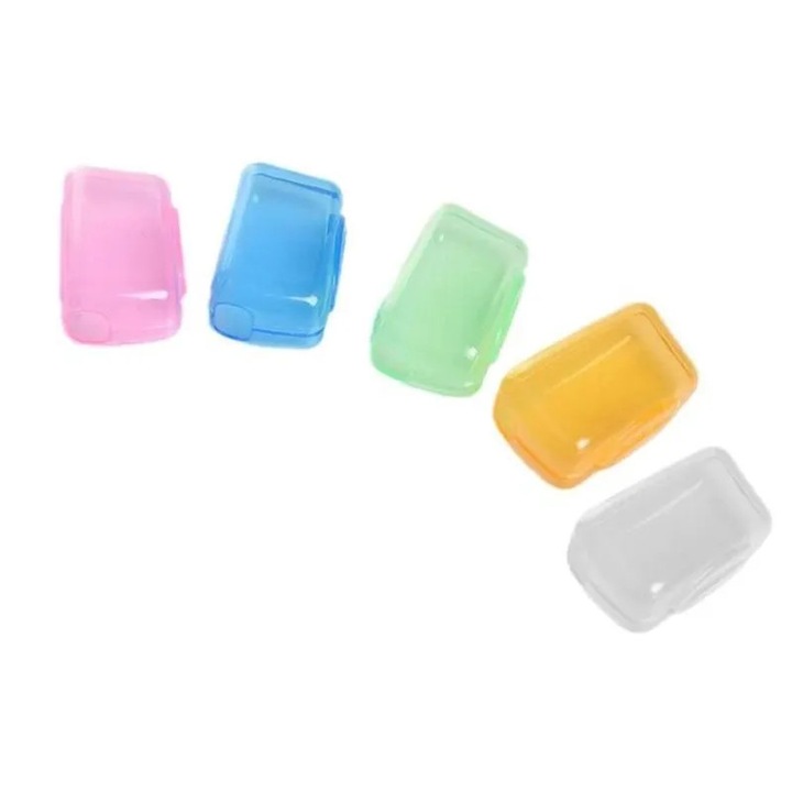 Set 5 capace protectie periuta dinti portabile plastic multicolor