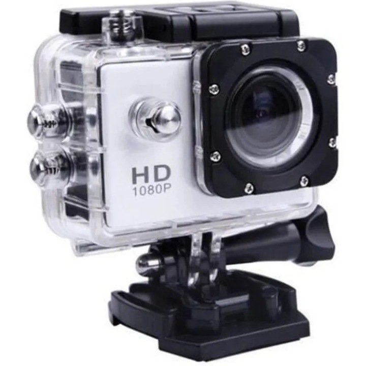 Mini camera sport, 1080p HD, negru, rezistenta la apa 30m