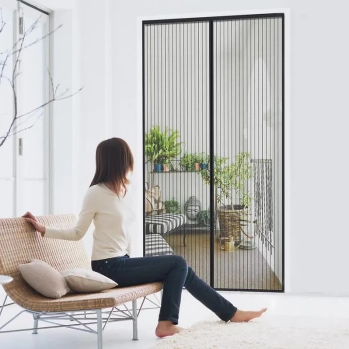 Plasa usa, 110x210cm, magnetica, anti-insecte, poliester