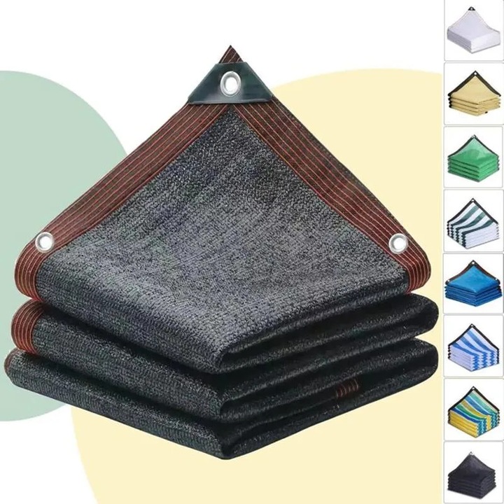 Plasa umbrire neagra 4x6m 90% protectie UV cu ochiuri metalice