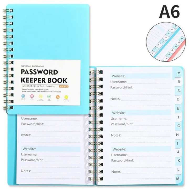 Carnet de parole, organizator, albastru, A6