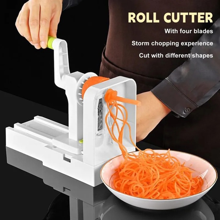 Feliator manual spiralat pentru legume, multicolor