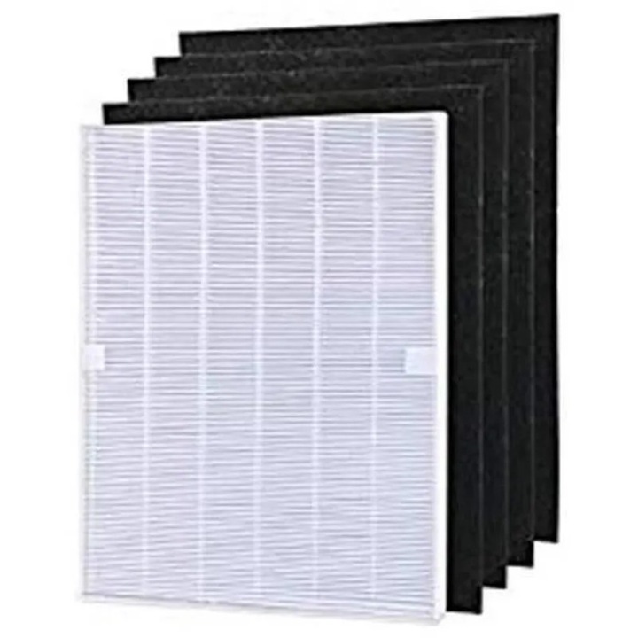 Set filtru prefiltru carbon activ si filtru HEPA pentru purificator aer, alb