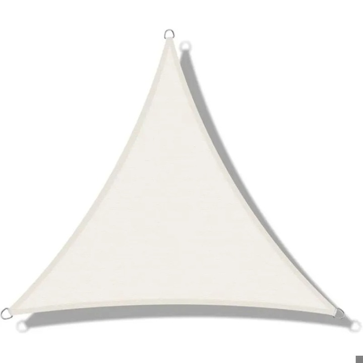 Voile umbrire triunghiular HDPE crem 3x3x4,25m anti-UV