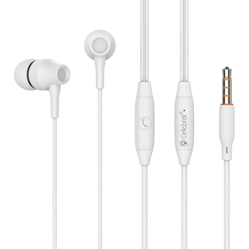 Casti cu fir Celebrat G25 alb 1.2m microfon