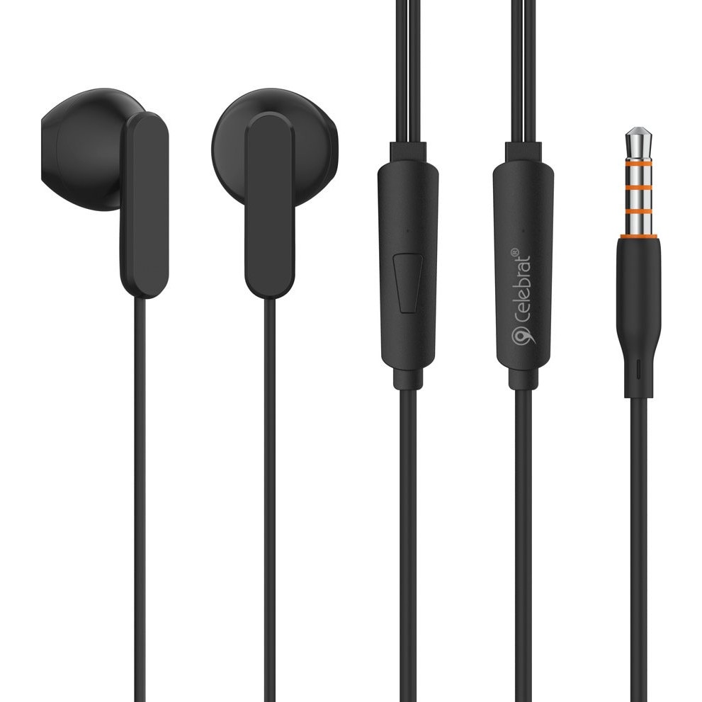 Casti cu fir Celebrat G23, microfon, negru, 1.2m, 3.5mm