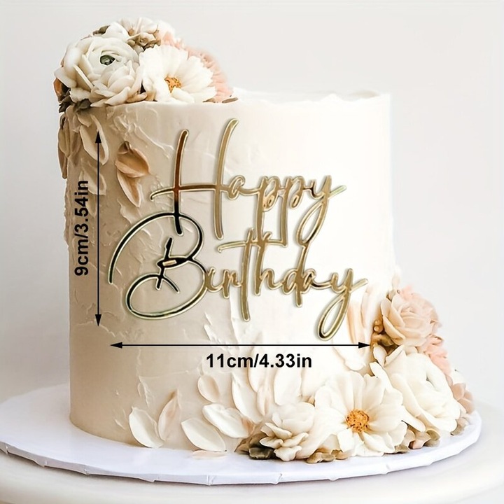 Decoratiuni tort carton, Happy Birthday, colorate, set