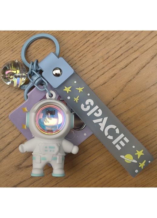 Ключодържател астронавт с оранжева светлина, пластмасов, компактен
