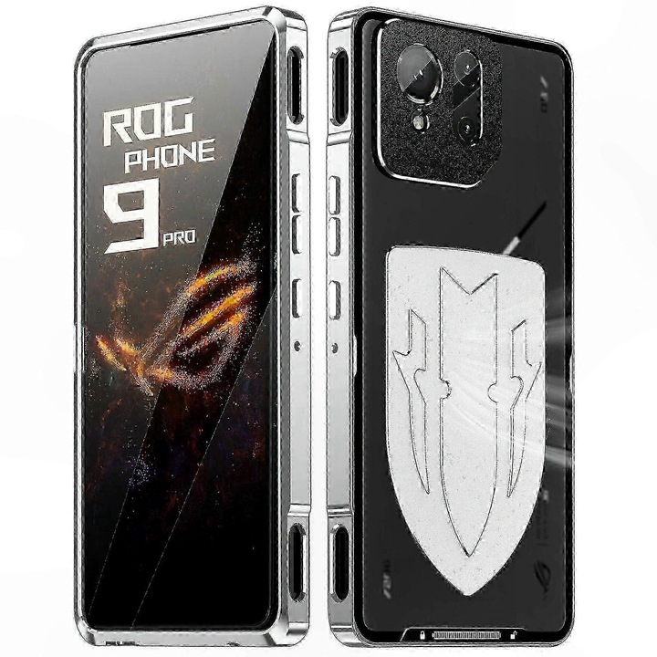 Husa telefon metalica cu dispersie caldura, argintiu, Asus ROG Phone 9, 9 Pro 5G