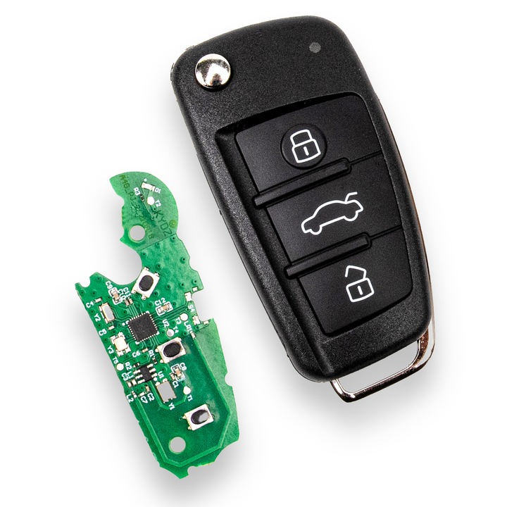 Cheie auto completa telecomanda pentru Audi A4, S4 Avant Quattro A4Q, RS4 Avant, Quattro RS4, A4, Avant A4, 434MHz, ID48, 3 butoane