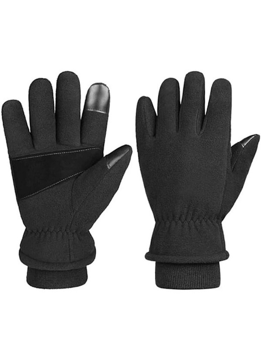 Manusi de iarna Manusi touchscreen cu petic in palma din fleece termic