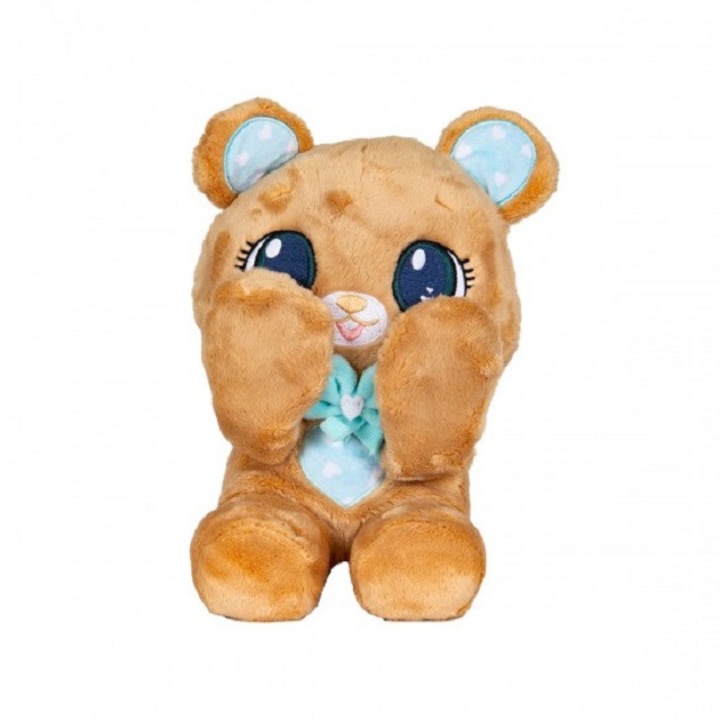 Plüss játék, Peekapets, barna teddy mackó, mozgatható lábakkal, 26cm