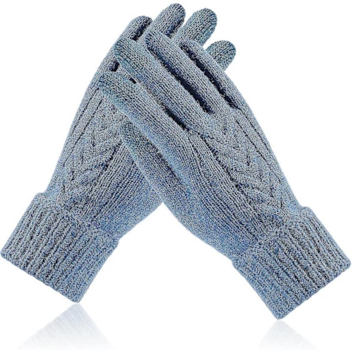 Manusi de iarna, acril, captuseala fleece, touchscreen, marime unica