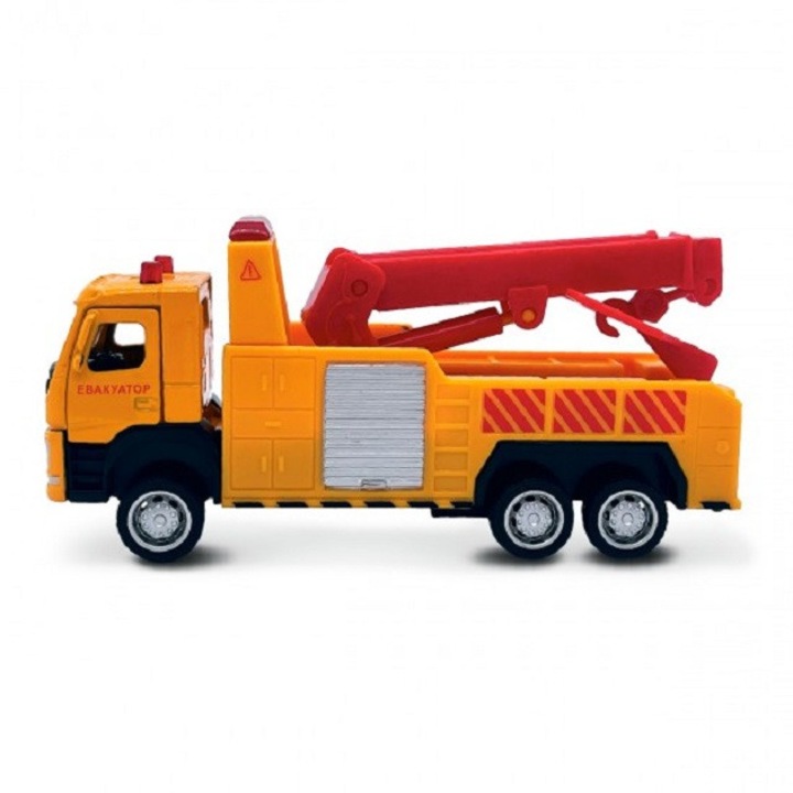 Volvo City Truck játék teherautó, Technopark, 11cm, fémből és műanyagból, 3 éves kortól