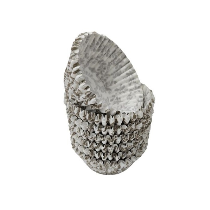 Hartie muffin 3x7cm, alb-maro, 200 buc/set