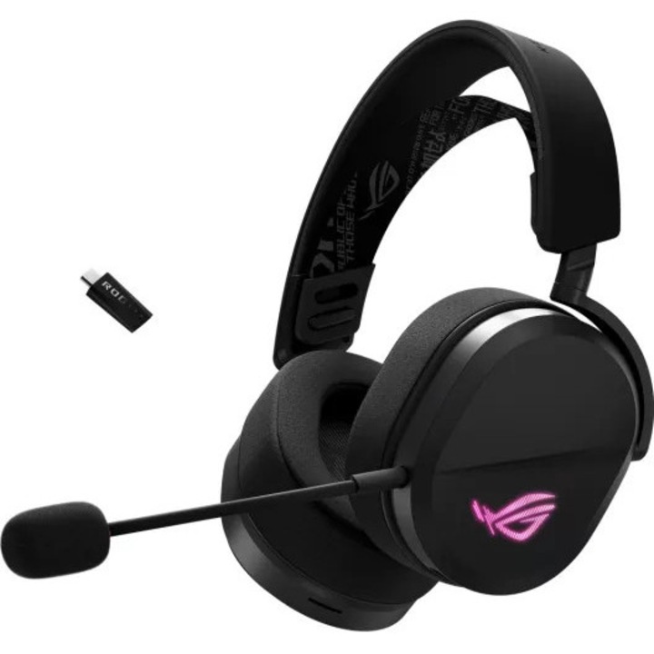 Casti Gaming Wireless ASUS Rog Pelta stereo multiplatforma negru