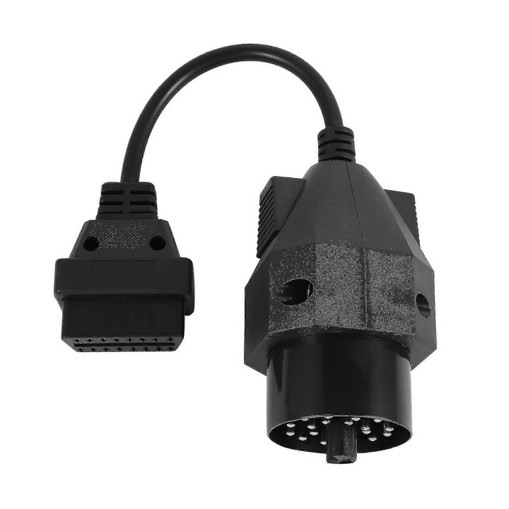 Cablu adaptor diagnostic BMW 20 pin la OBD2 16 pin, negru, 28cm