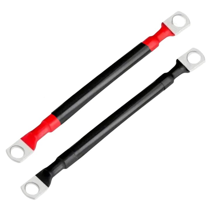 Cablu fi 35mm- 2*2.25M+papuci M10 din cupru, pentru instalatii fotovoltaice, baterii, utilaje, ambarcatiuni