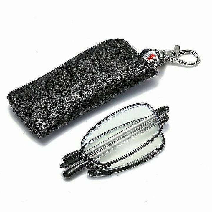 Ochelari de citit pliabili metalici telescopici unisex negri 48x28x134mm