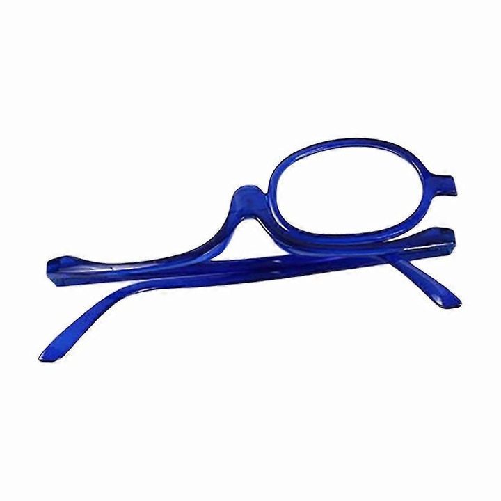 Ochelari de vedere pliabili, lentile rotative, albastru transparent, 15x13.5cm