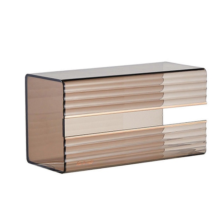 Cutie pentru servetele, capacitate mare, negru transparent, 21x9.1x11.1cm