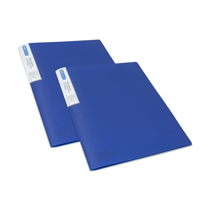 Папка Rapesco Germ-Savvy, PP, с 20 джоба, синя, 2 броя