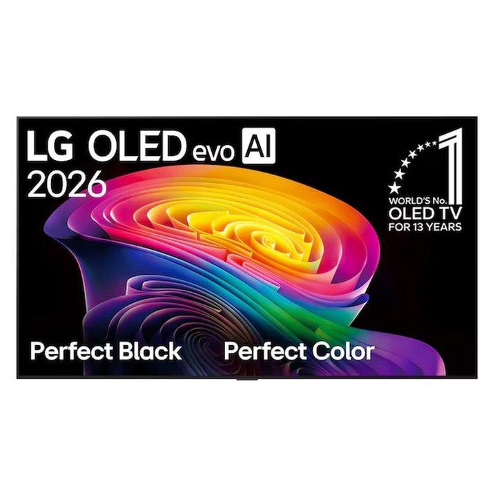 Телевизор LG OLED42C61LA, 42" OLED evo, 4K (3840 x 2160), DVB-C/T2/S2, Alpha 11 AI 4K Gen3, 120Hz Native (VRR 165Hz), ThinQ AI, HDR10, NVIDIA G-SYNC, AMD FreeSync, Dolby Vision, Dolby Atmos, AI Agent, Wi-Fi 6E, Bluetooth, eARC (HDMI 2), USB, A OLED42C61LA