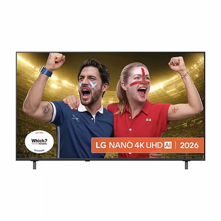 Телевизор LG 50NU8E0B3LA, 50" 4K HDR UHD, 3840x2160, DVB-T2/C/S2, AI Alpha 7, HDR 10, webOS 26, ThinQ AI, VRR, ALLM, HGiG, WiFi, Clear Voice, 4K Super Upscaling, Bluetooth 5.3, Hdmi e-ARC, CI, LAN, AirPlay2, AI Sound Pro, Google Cast, 2 Pole 50NU8E0B3LA