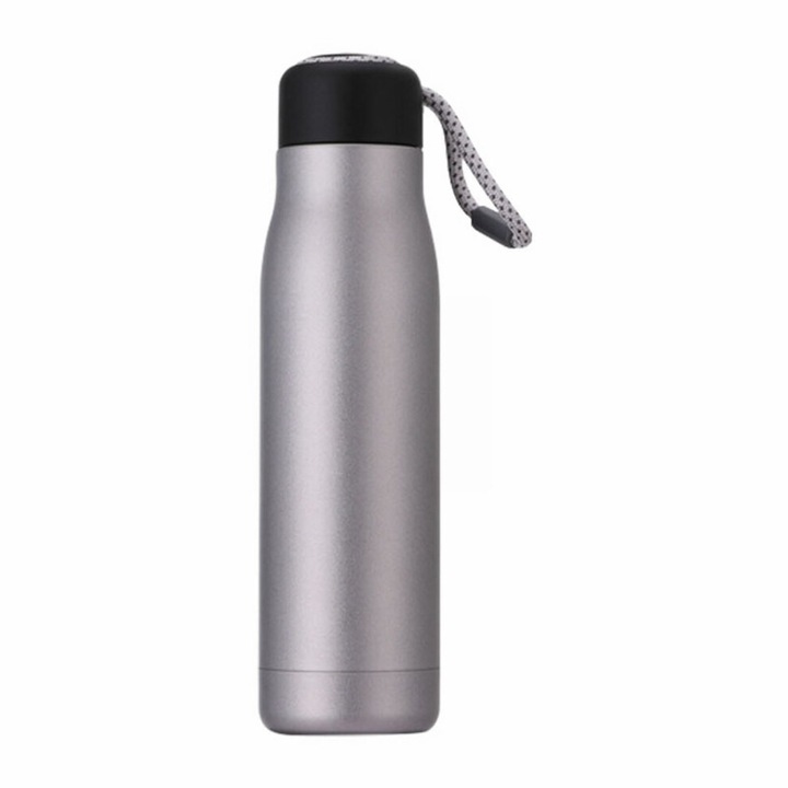 Sticla apa izoterma 550ml otel inoxidabil dublu perete, etansa, sport, multicolor, 25.5x7x8cm