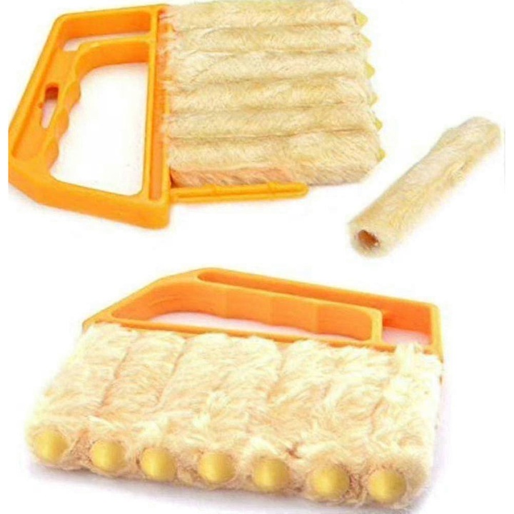 Perii de curatare jaluzele, set 2 bucati, galben, 13.5x16cm