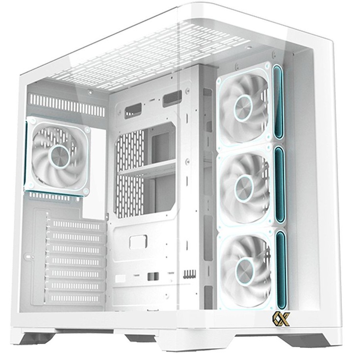 Компютърна кутия XIGMATEK Crystal Storm Arctic V2, Бял, Middle Tower