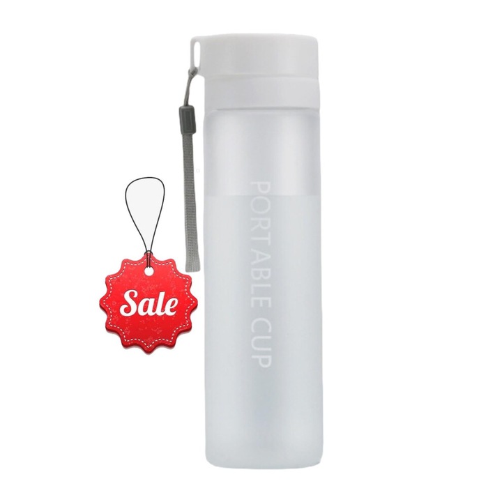 Sticla apa sport 800ml, izotermica, plastic BPA-free, cu pai si infuzor ceai, portabila