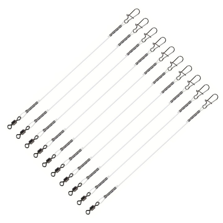 Fir fluorocarbon pescuit cu swivel si snap, 30cm, rezistent, invizibil