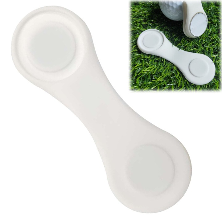 Clip magnetic din silicon pentru sapca golf, 8.65x2.95x0.4cm, negru