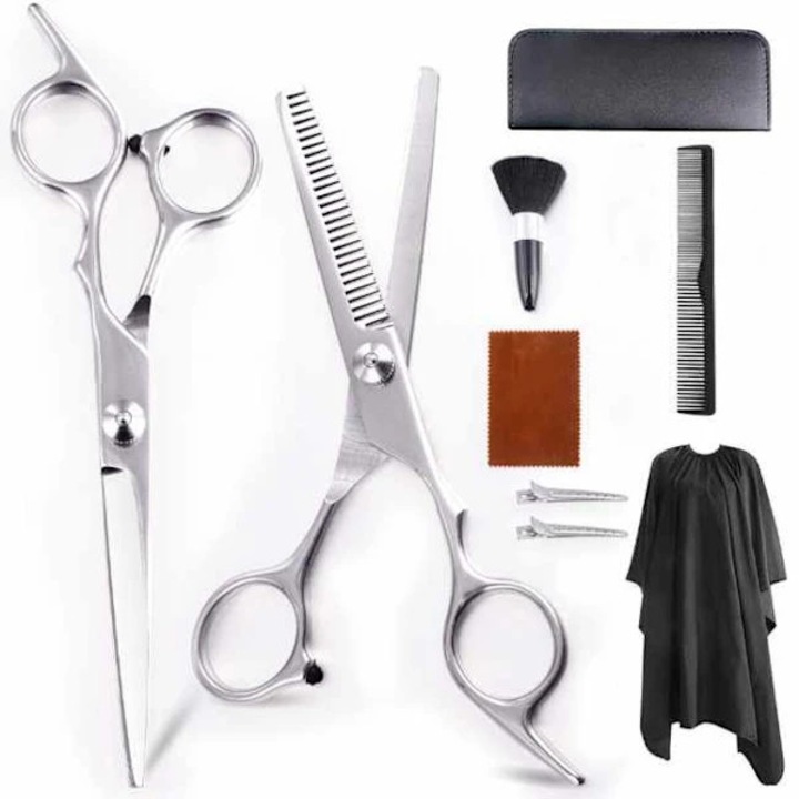 Set foarfeci tuns si subtiat, 9 piese, negru, 17.5cm, 138x92cm