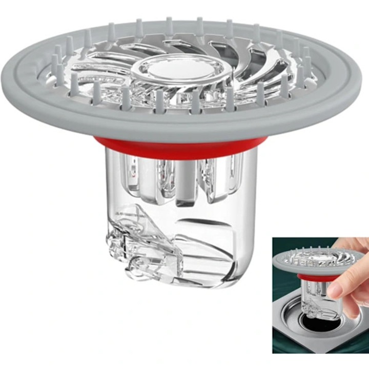 Capac scurgere podea anti-miros, PVC si silicon, etans, 1.25-2.9"